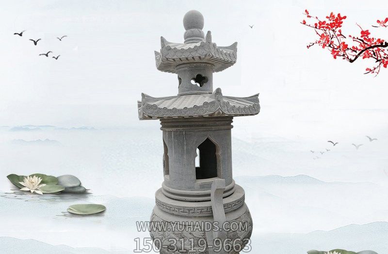 道观寺院摆放圆形化宝焚经青石香炉博鱼网页版