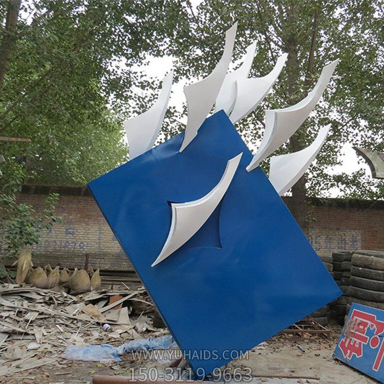 学校广场不锈钢抽象创意工艺品户外广场大型摆件博鱼网页版