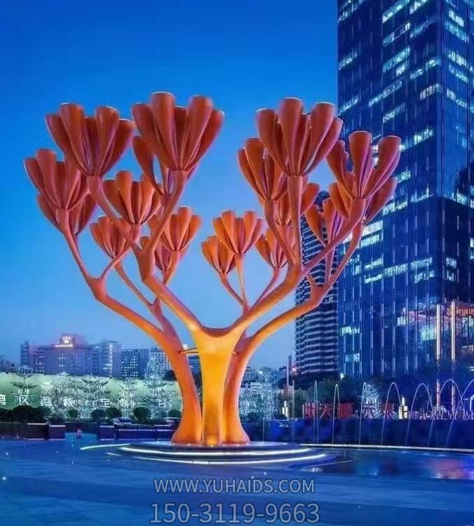 广场大型不锈钢创意景观植物树博鱼网页版