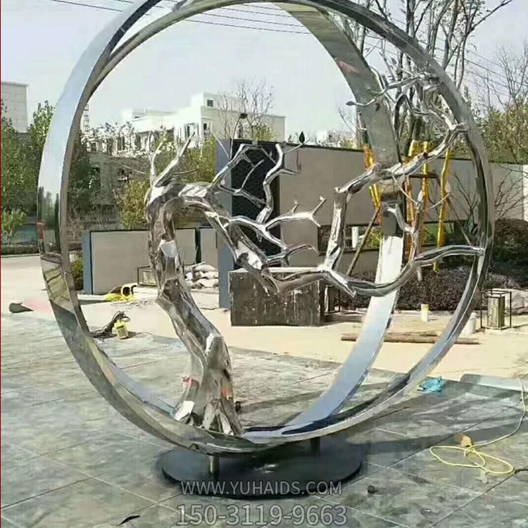 房产售楼部不锈钢圆环树枝水景博鱼网页版