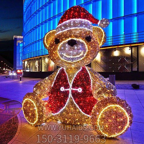 广场户外摆放不锈钢熊灯光亮化公仔博鱼网页版