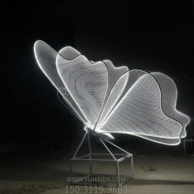 不锈钢镂空金属丝铁艺蝴蝶博鱼网页版 户外抽象园林景观动物摆件