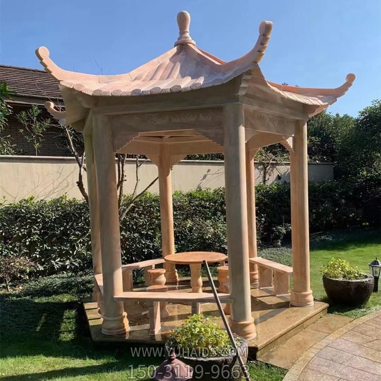 晚霞红户外园林景观六角凉亭博鱼网页版