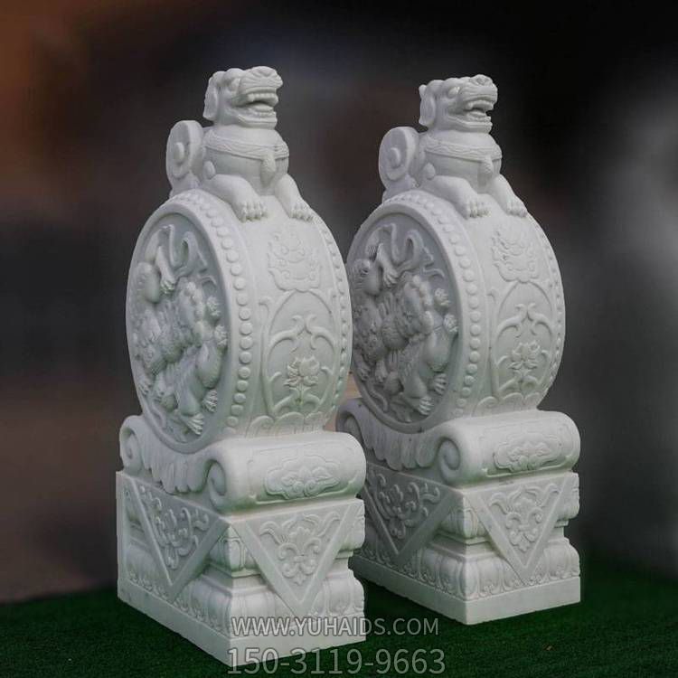 庭院别墅小区门口大理石石雕抱鼓石博鱼网页版