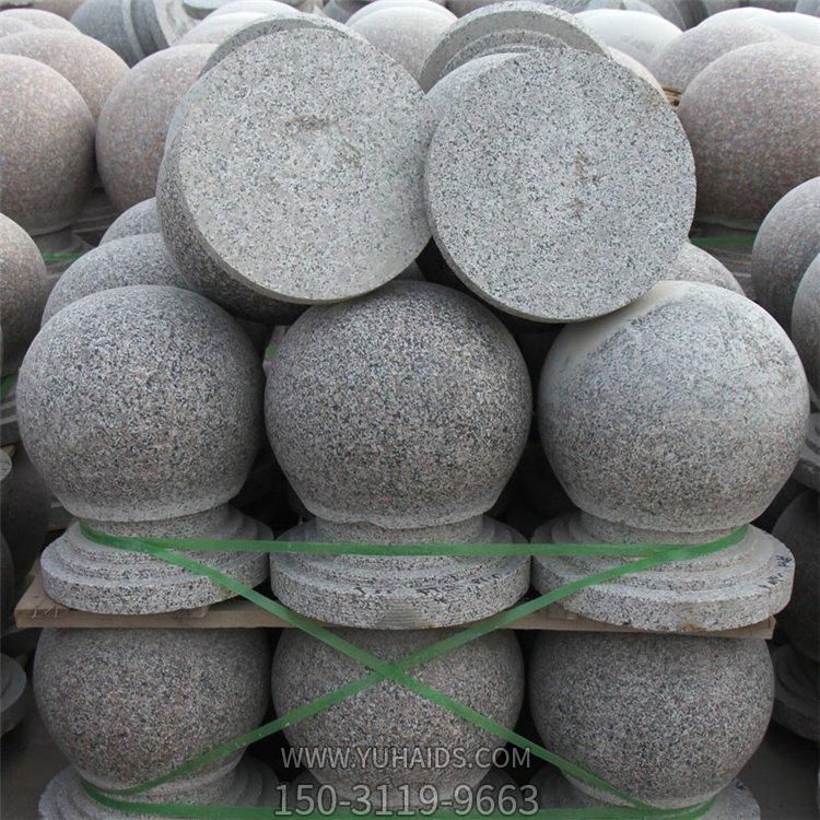学校广场街道摆放天然带底座花岗岩挡车石球 耐磨路障阻车石博鱼网页版