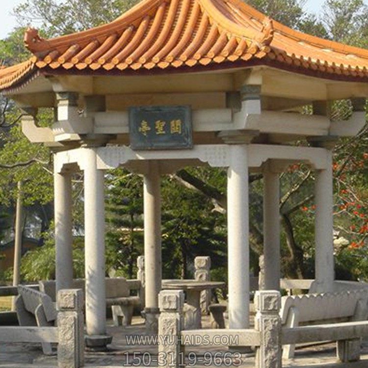 公园户外摆放大理石仿古建筑六角凉亭博鱼网页版