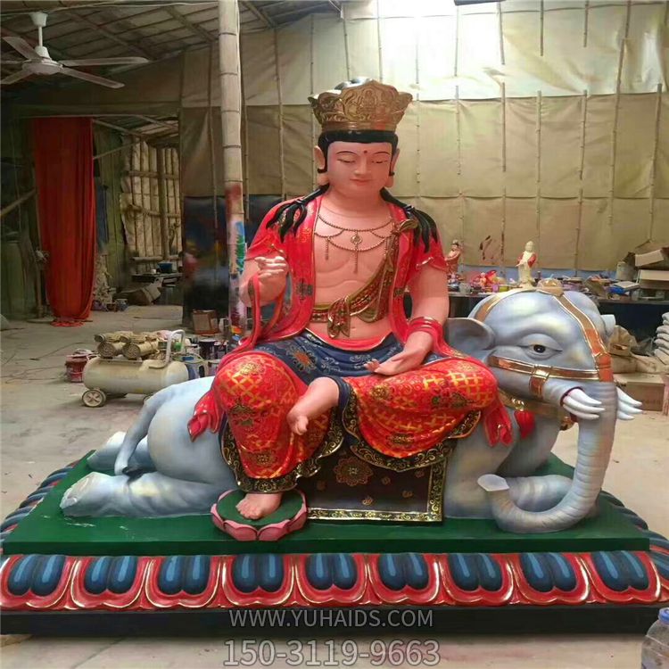 寺庙玻璃钢彩绘大型佛像文殊普贤博鱼网页版