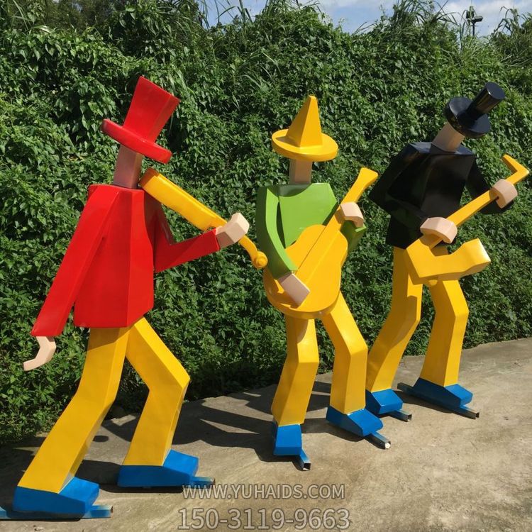 玻璃钢几何抽象彩绘喷漆演奏乐器卡通人物园林小品博鱼网页版