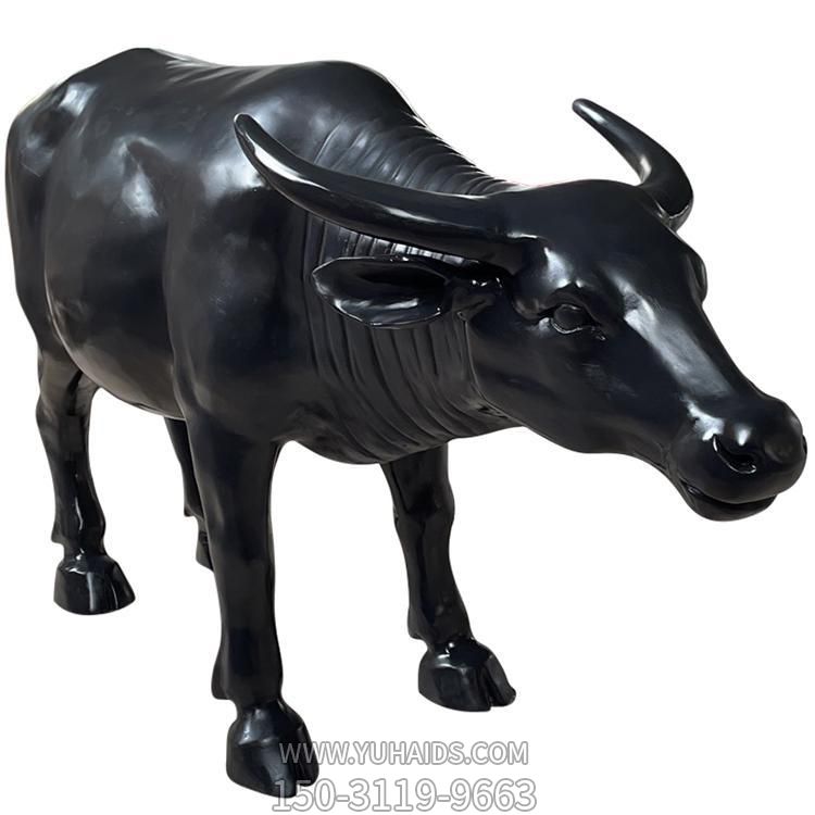 玻璃钢仿铜户外园林动物景观农耕牛博鱼网页版