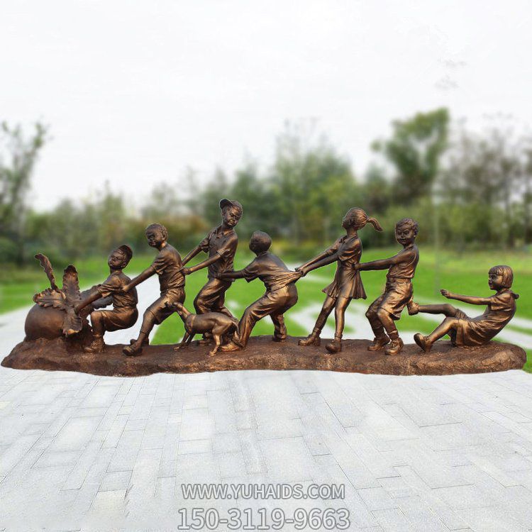 公园玻璃钢仿铜儿童玩耍主题博鱼网页版