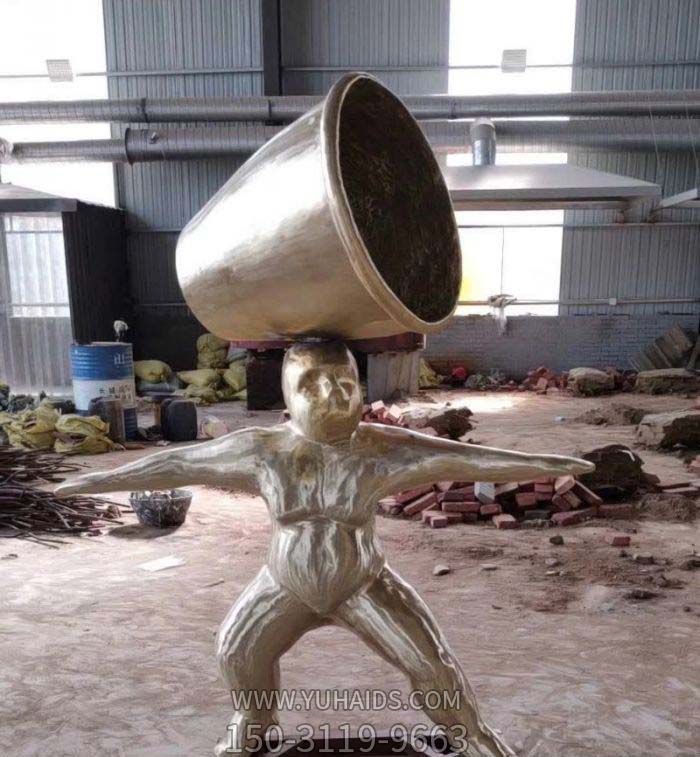 景区演杂技头顶大缸人物玻璃钢仿铜博鱼网页版