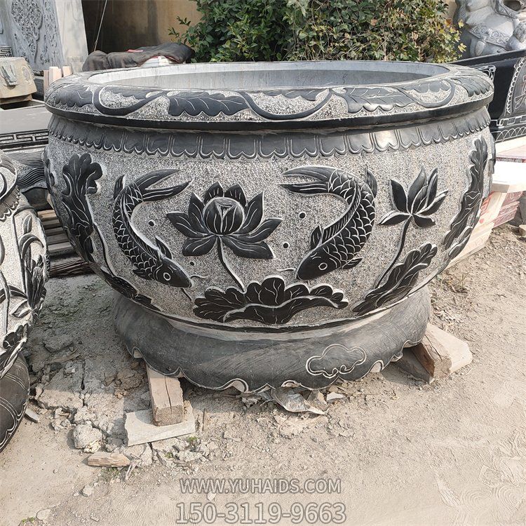 青石石刻花盆水缸博鱼网页版