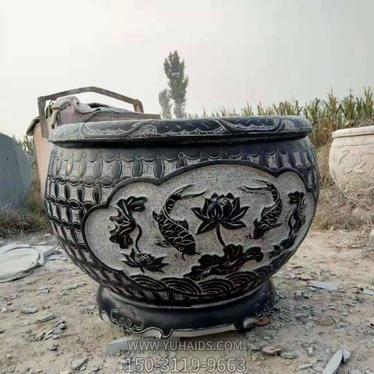 石雕鱼缸青石花盆石缸荷花缸石头水缸博鱼网页版