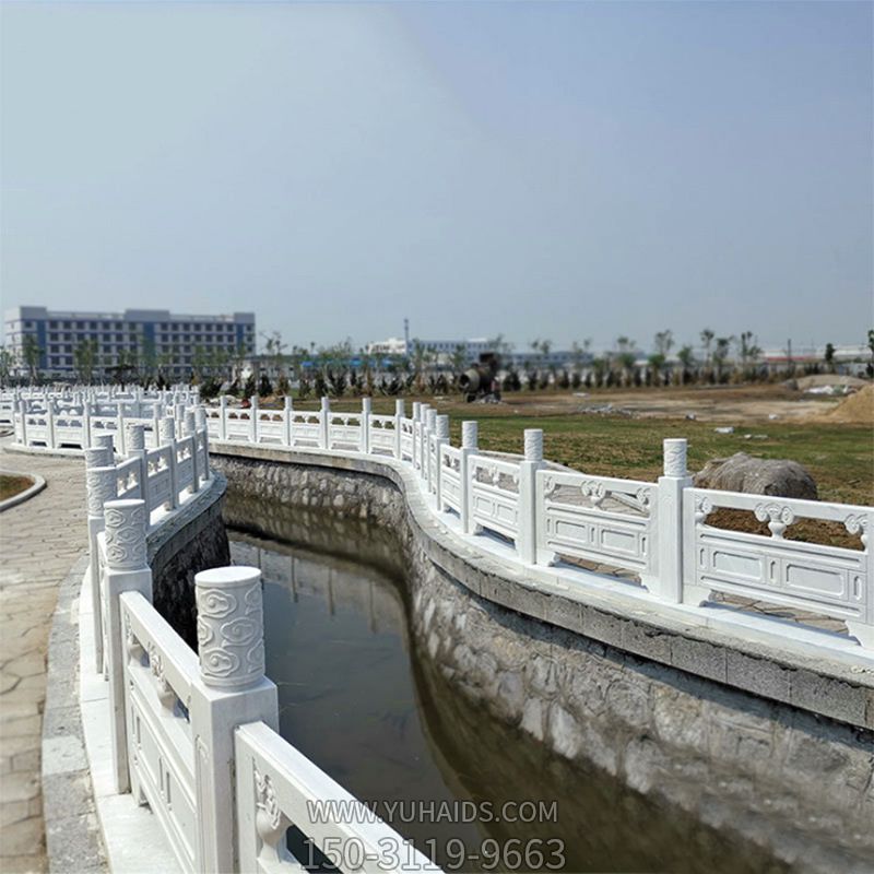 公园人工湖汉白玉浮雕花纹栏杆博鱼网页版