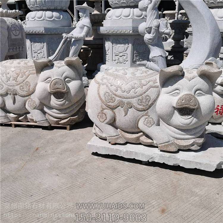 花岗岩雕刻猪公园 广场摆件石雕属相生肖博鱼网页版