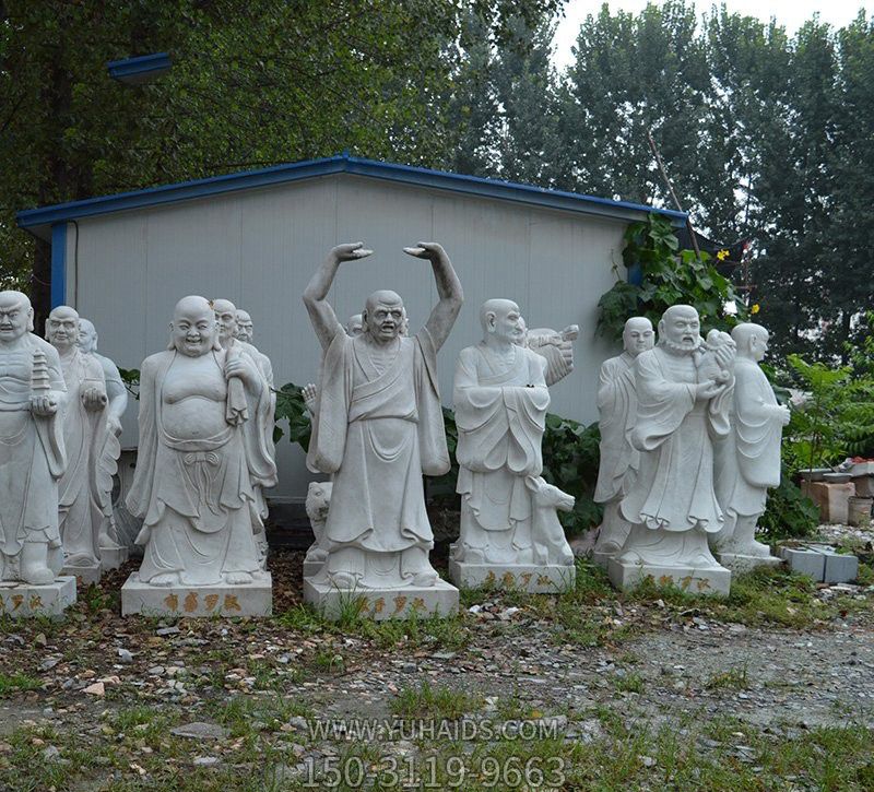 大理石石雕寺庙景观十八罗汉博鱼网页版