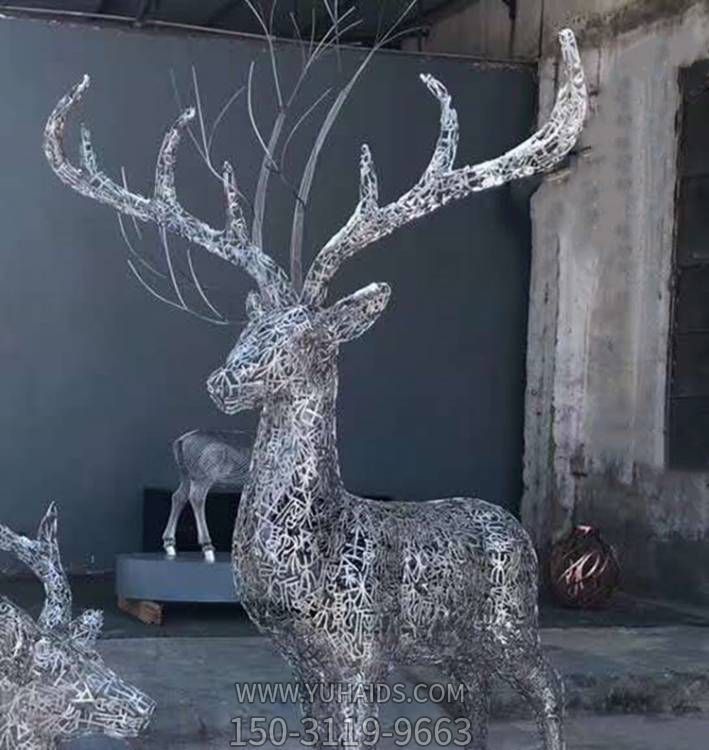 不锈钢户外园林景观发光照明镂空梅花鹿博鱼网页版