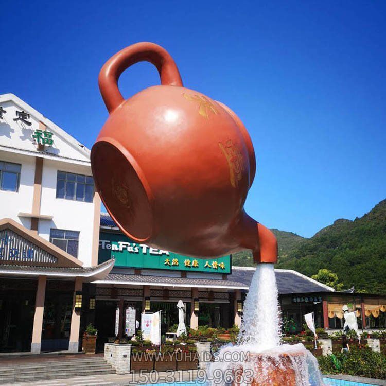 景区景点玻璃钢仿铜悬空流水摆件天壶博鱼网页版