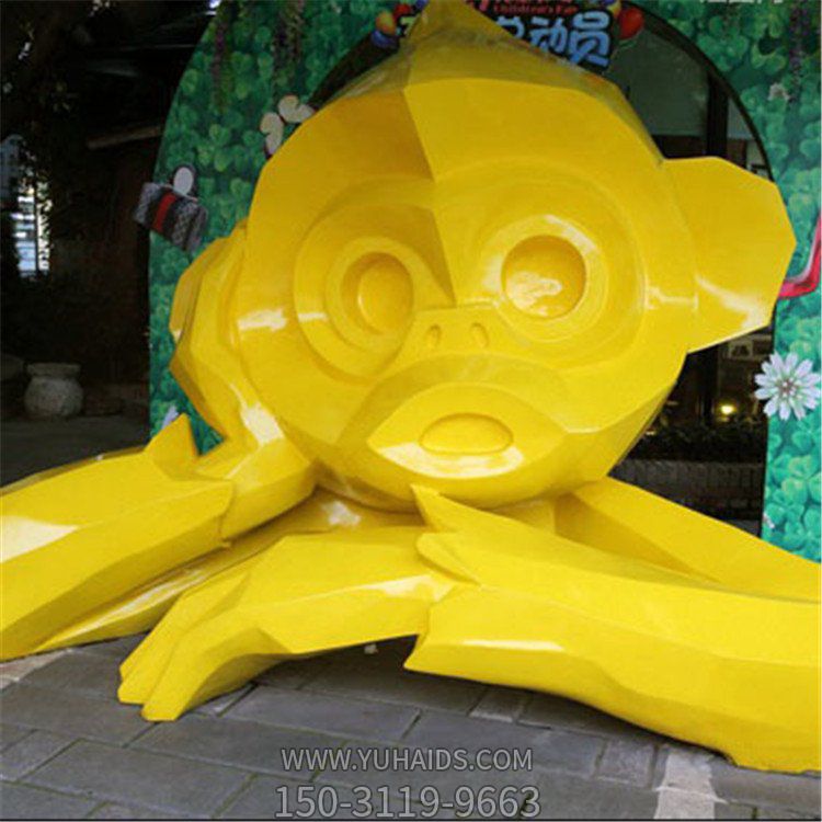 玻璃钢几何抽象猴子博鱼网页版儿童乐园装饰品