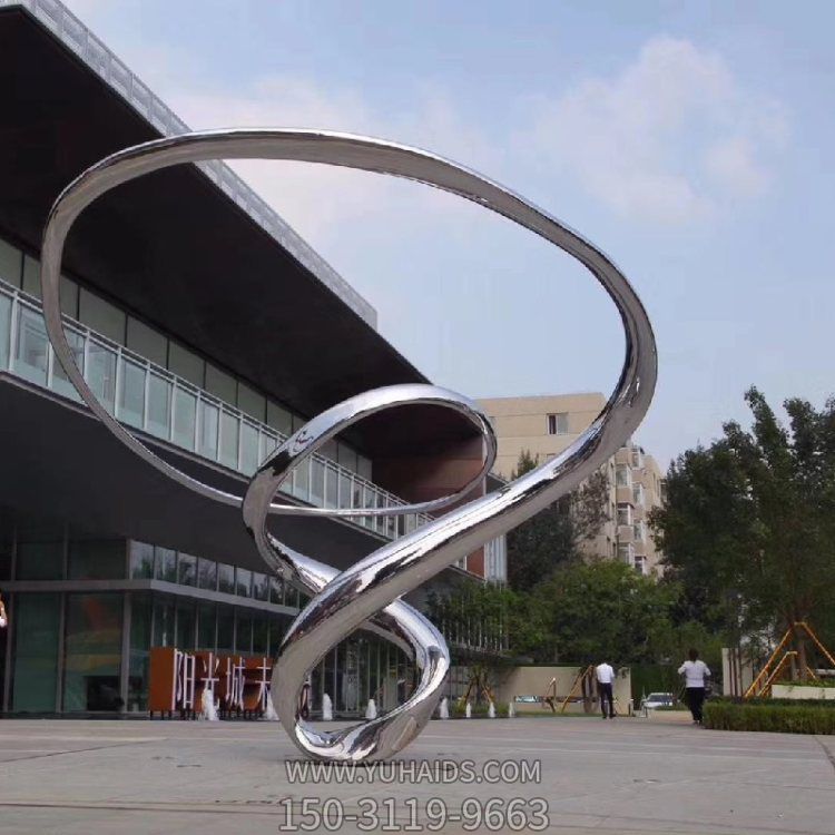 不锈钢镜面抽象大型异性景观摆件博鱼网页版