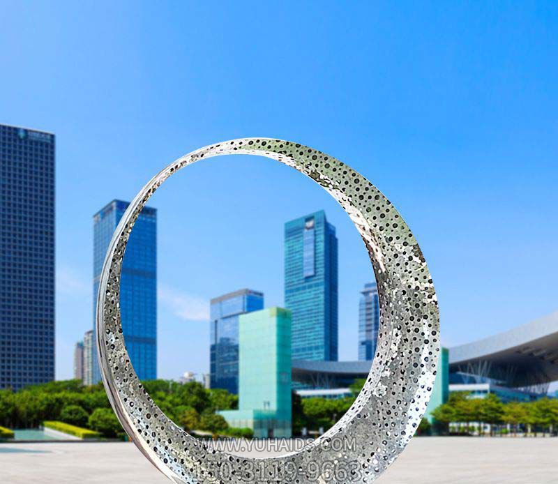公园创意不锈钢镂空城市抽象圆环博鱼网页版