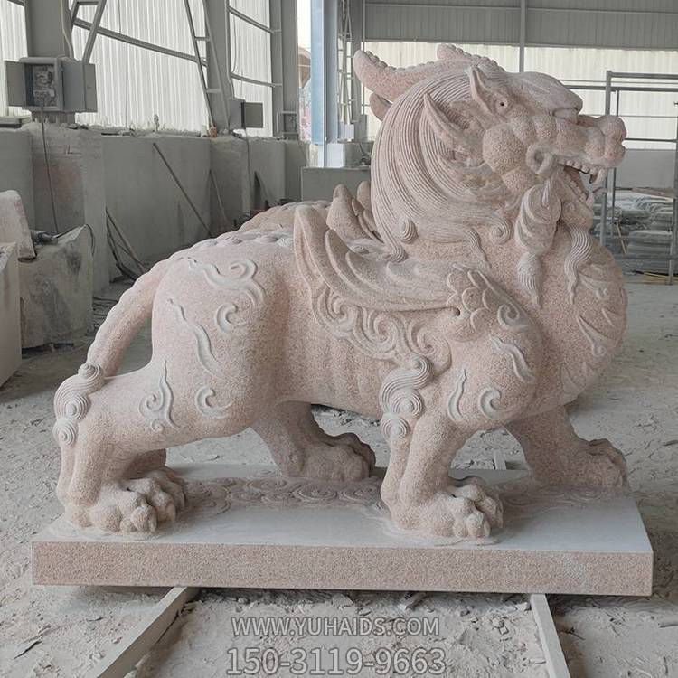 工厂企业晚霞红大理石石雕镇宅招财貔貅博鱼网页版