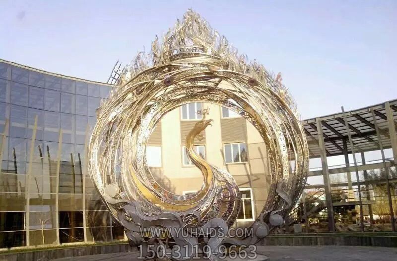 酒店广场不锈钢创意发光凤凰博鱼网页版