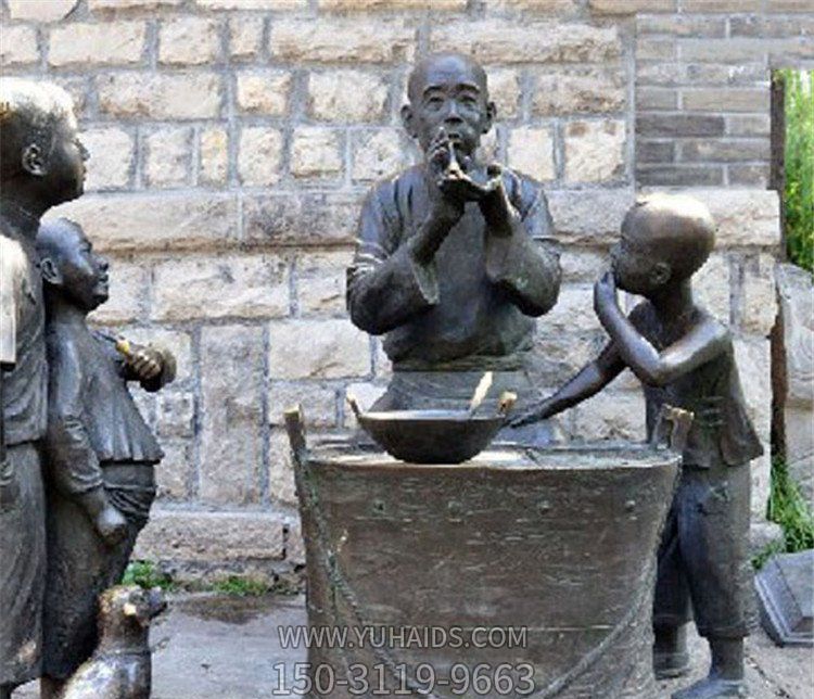 商业街街边摆放做旧吹糖人人物小品铜雕博鱼网页版