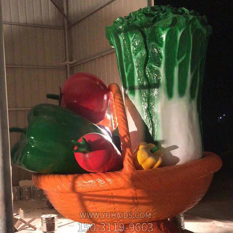 农场摆放玻璃钢喷漆仿真蔬菜篮子博鱼网页版