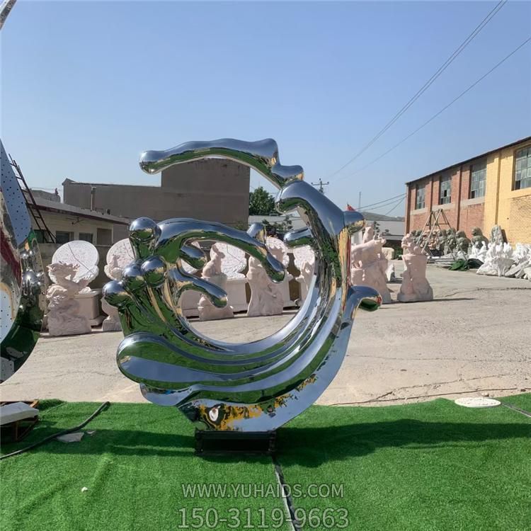 不锈钢抽象海浪浪花小区别墅水景观博鱼网页版