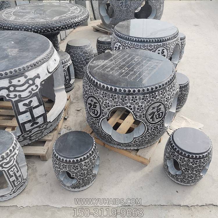 大理石石雕户外庭院空心石桌石凳博鱼网页版