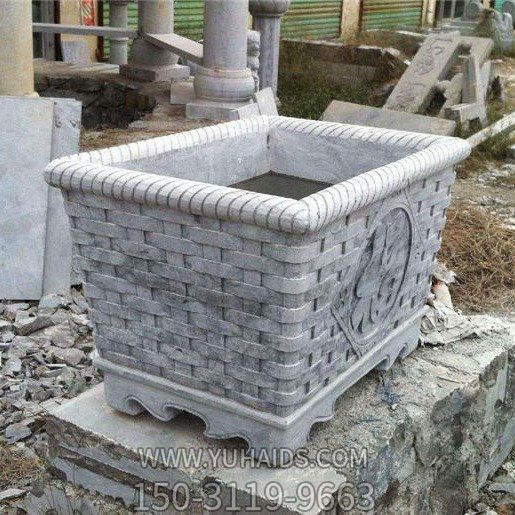 大理石石雕编织户外庭院摆放的鱼缸摆件博鱼网页版