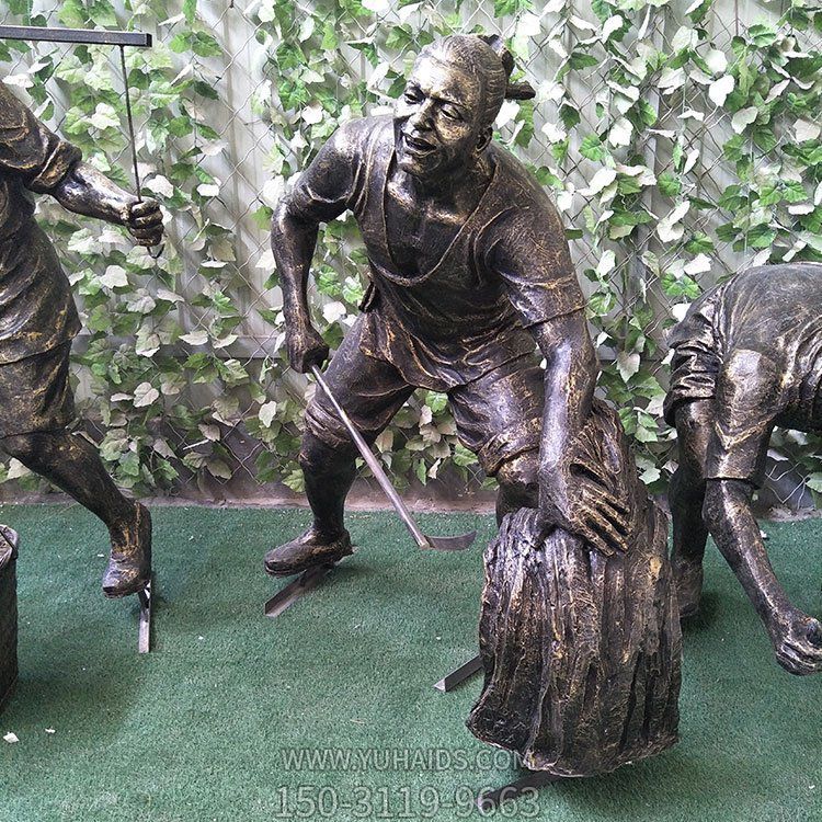 割稻子，玻璃钢仿铜农耕人物博鱼网页版