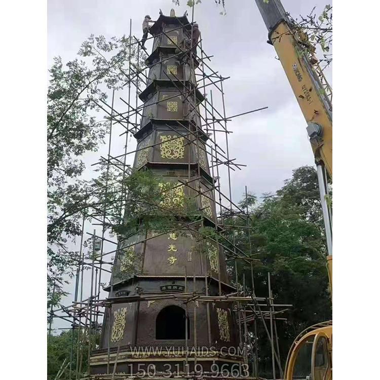 大型佛塔博鱼网页版玻璃钢仿铜摆件