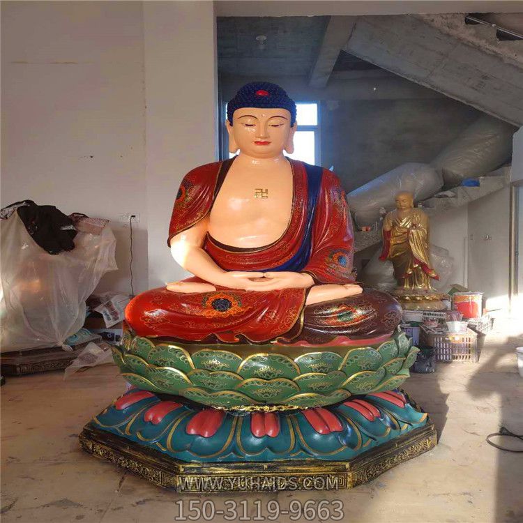 寺庙玻璃钢彩绘大型景观装饰品三圣博鱼网页版