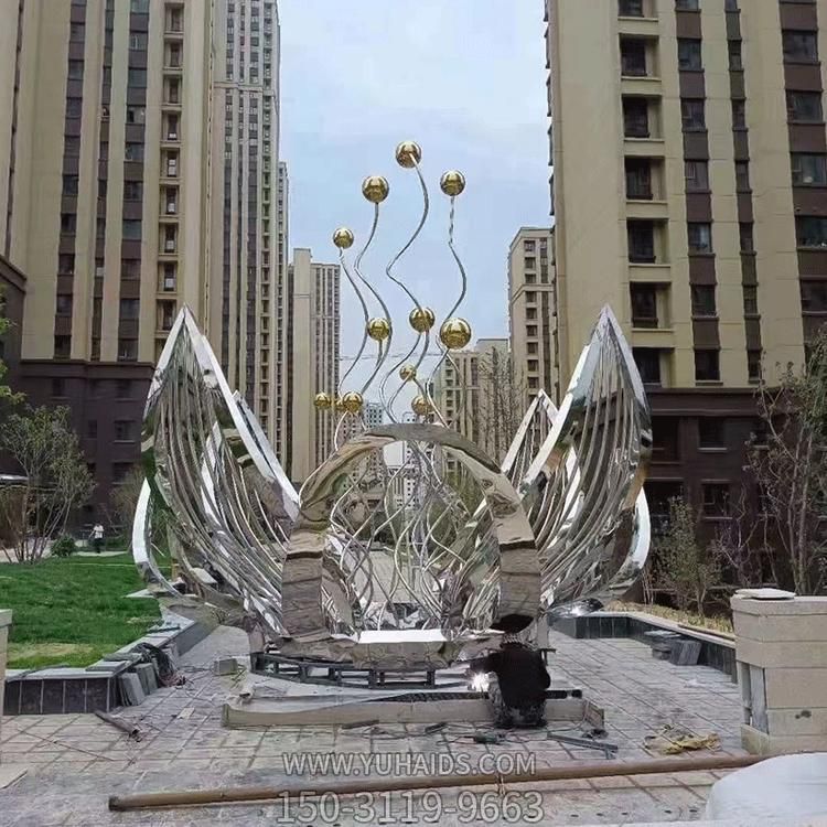 户外广场定制不锈钢抽象异性花朵博鱼网页版