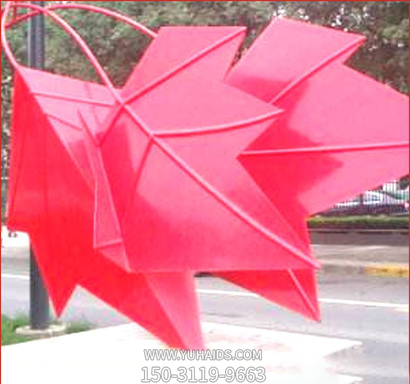 户外景区不锈钢红色枫叶博鱼网页版