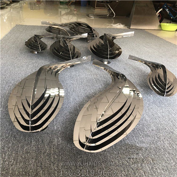 不锈钢抽象创意鱼群组合喷泉小品摆件博鱼网页版