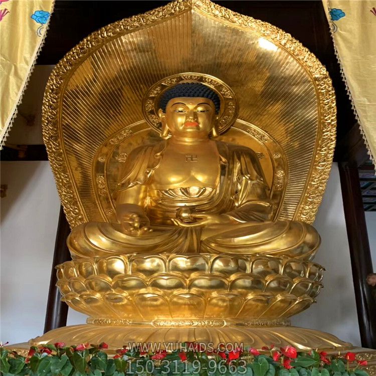 寺庙大型神佛不锈钢喷金三宝宝博鱼网页版