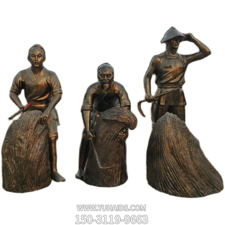 玻璃钢仿铜户外园林秋收的人物博鱼网页版