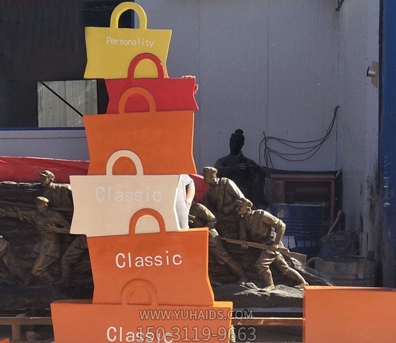 景区广场彩绘玻璃钢购物袋博鱼网页版