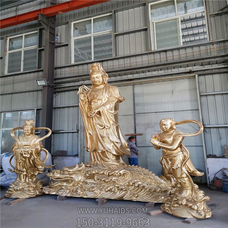 户外景区大型景观不锈钢鎏金观音博鱼网页版