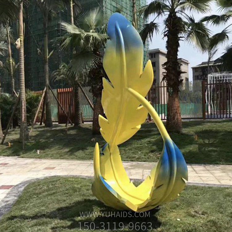 户外大型城市园林不锈钢羽毛美陈摆件博鱼网页版