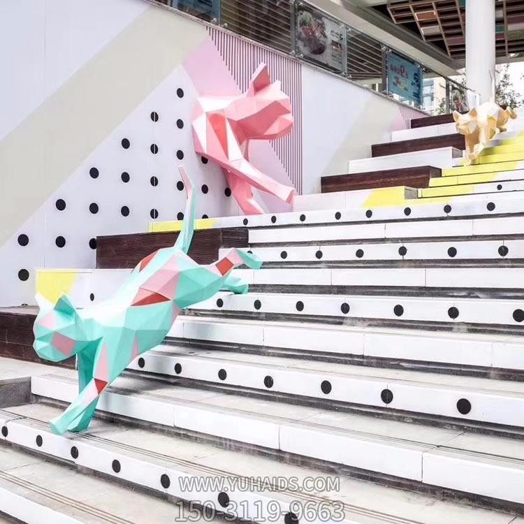 商场户外园林不锈钢几何抽象猫咪博鱼网页版