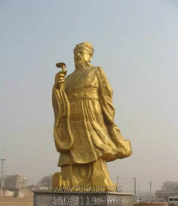 医学院广场站姿拿药名医李时珍镀金玻璃钢博鱼网页版