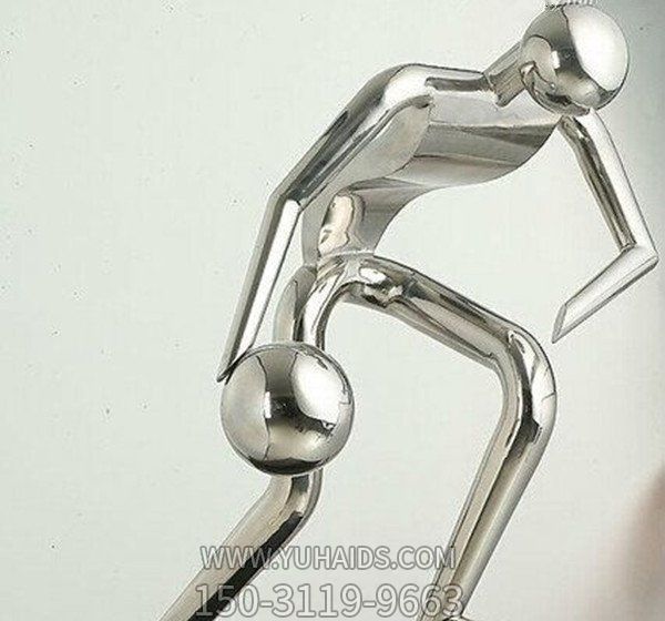 商场室内摆放不锈钢抽象打篮球人物博鱼网页版