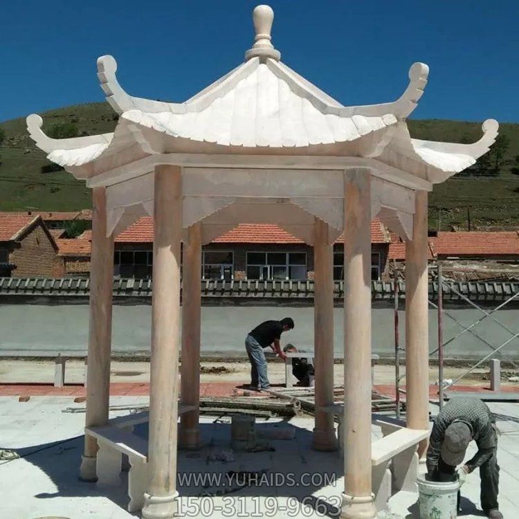 晚霞红石雕户外园林大型中式园林凉亭摆件博鱼网页版