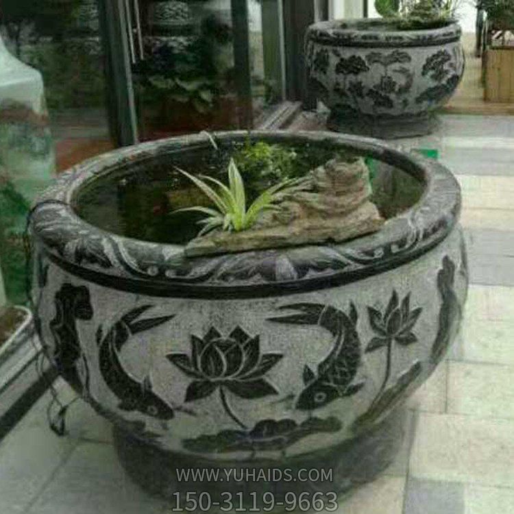 青石石雕大型种花养鱼鱼缸博鱼网页版