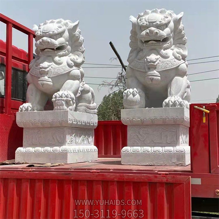大理石石雕户外庭院门口镇宅招财狮子博鱼网页版