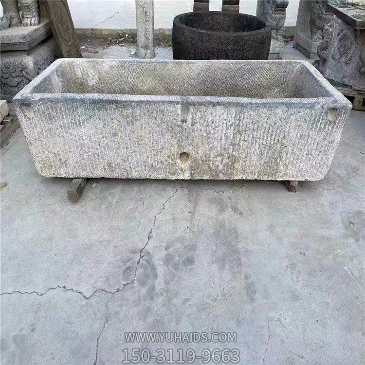 庭院装饰流水景观长形老石槽摆件博鱼网页版